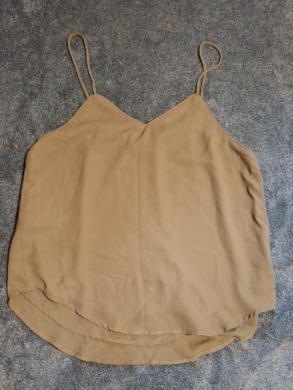 Alythea Olive Spaghetti Strap V-Neck Cami - Picture 3 of 3